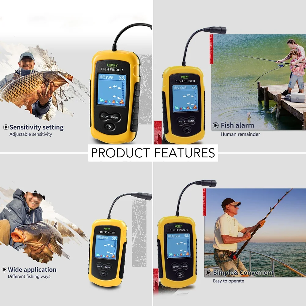 Szczęśliwy kolorowy ekran LCD  – Fish Finder Cable recenzja i cena
